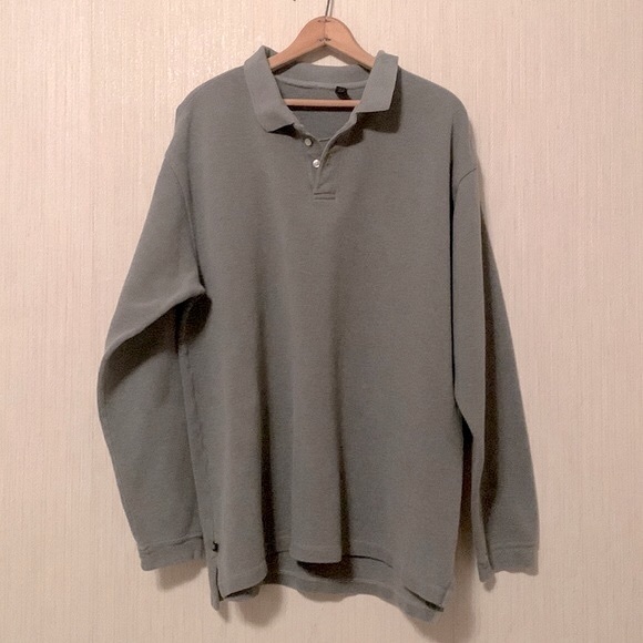 Gap Brand- Classic Men’s Long Slv Polo Shirt- Gray- Size XL Late 90s Early 2000 - Picture 10 of 11